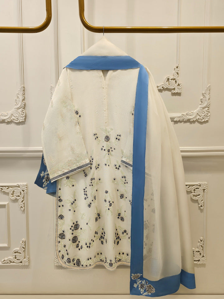 3 Piece - Pure Embroidered Cotton Net Suit