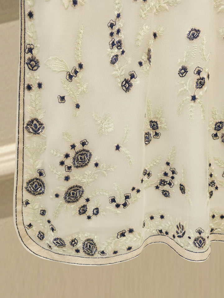 3 Piece - Pure Embroidered Cotton Net Suit