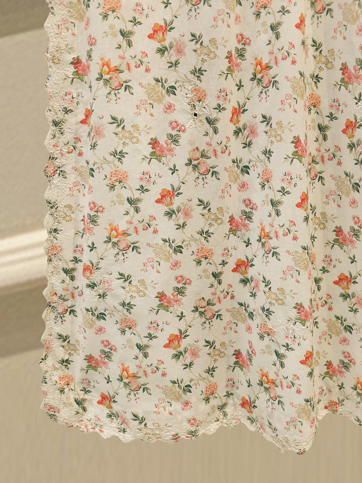 2-Piece Digital Printed Cambric Embroidered Suit
