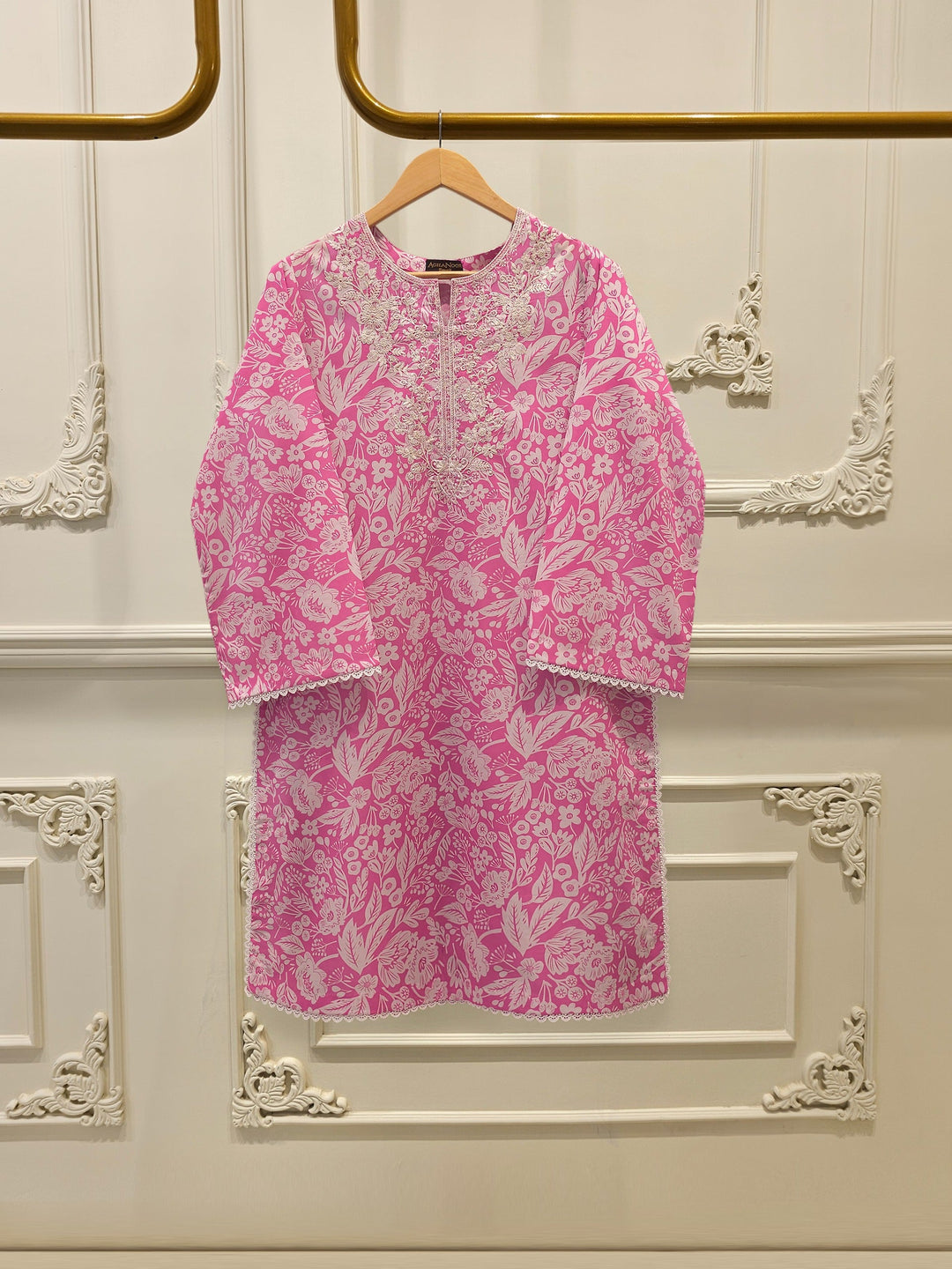 2 Piece - Embroidered Digital Printed Cambric Suit