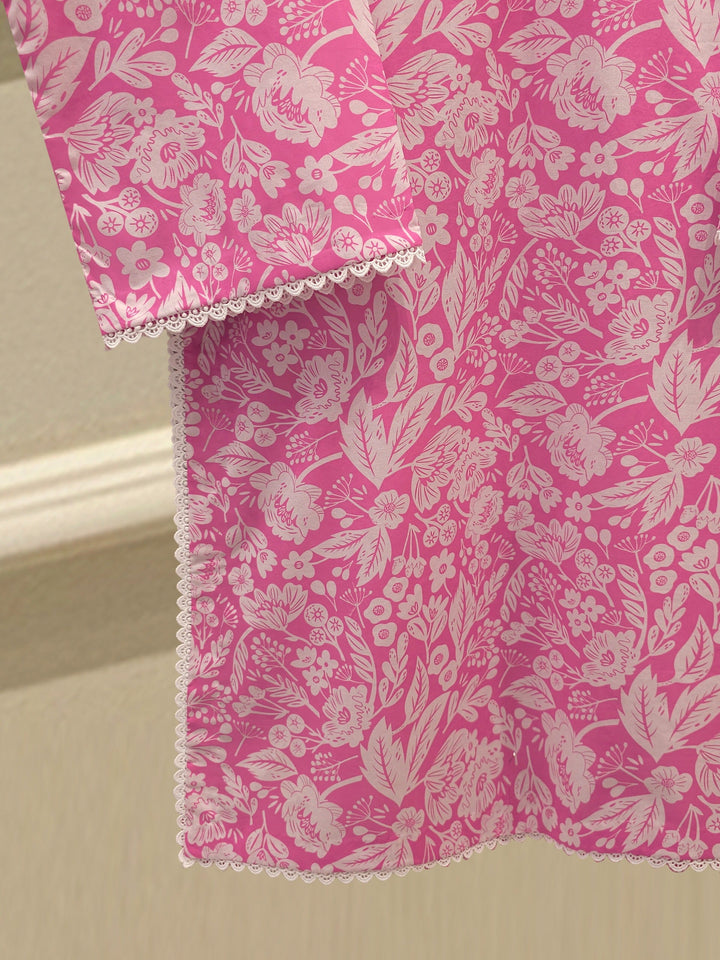 2 Piece - Embroidered Digital Printed Cambric Suit