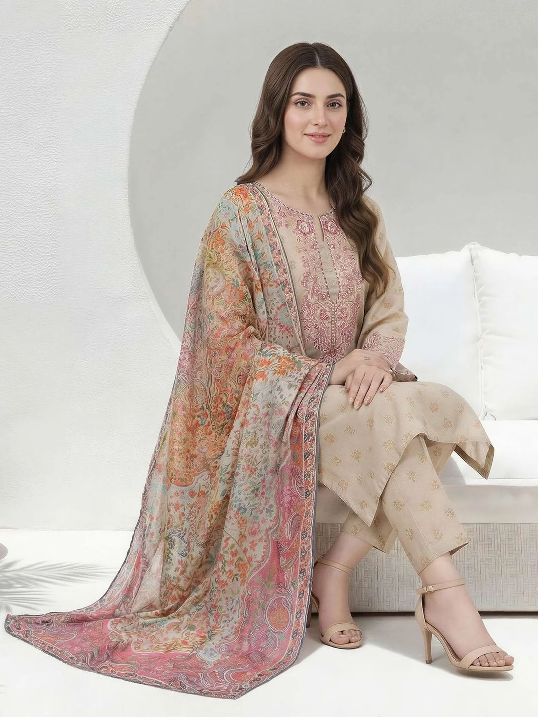3 Piece Lawn Suit- Embroidered (Unstitched)
