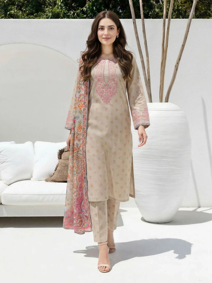 3 Piece Lawn Suit- Embroidered (Unstitched)