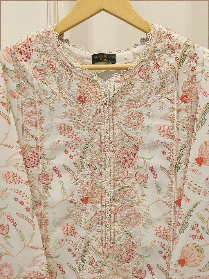 2 Piece Digital Printed Embroidered Lawn Suit