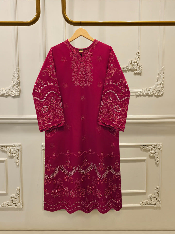 2 Piece - Embroidered Cambric Suit