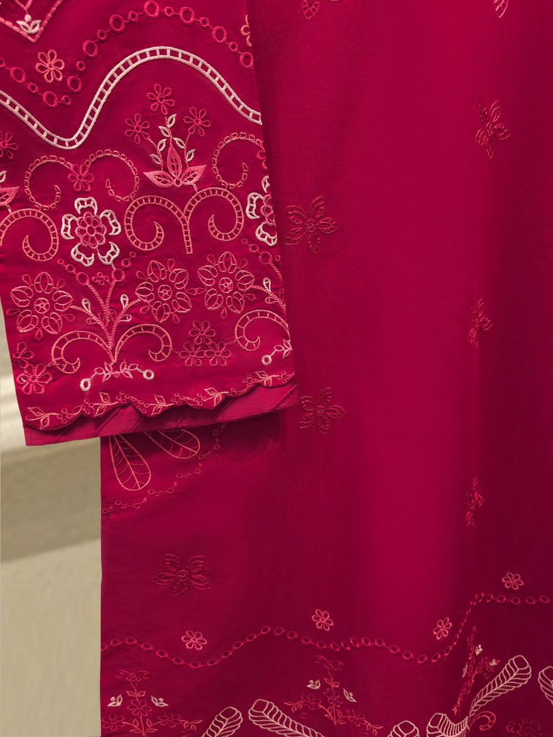 2 Piece - Embroidered Cambric Suit