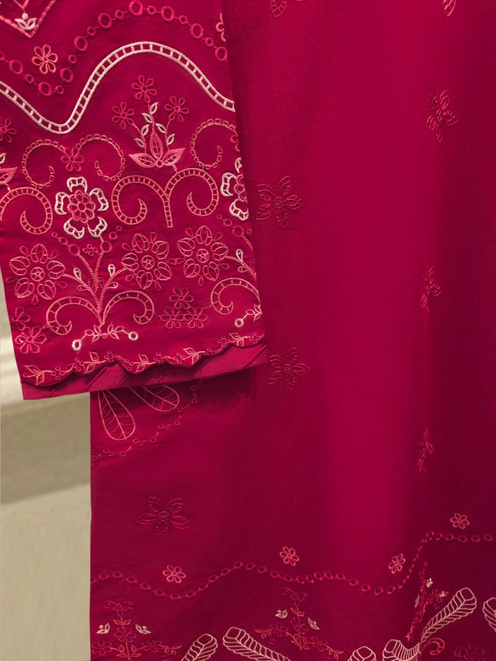 2 Piece - Embroidered Cambric Suit