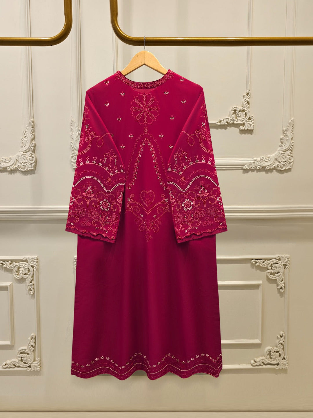 2 Piece - Embroidered Cambric Suit