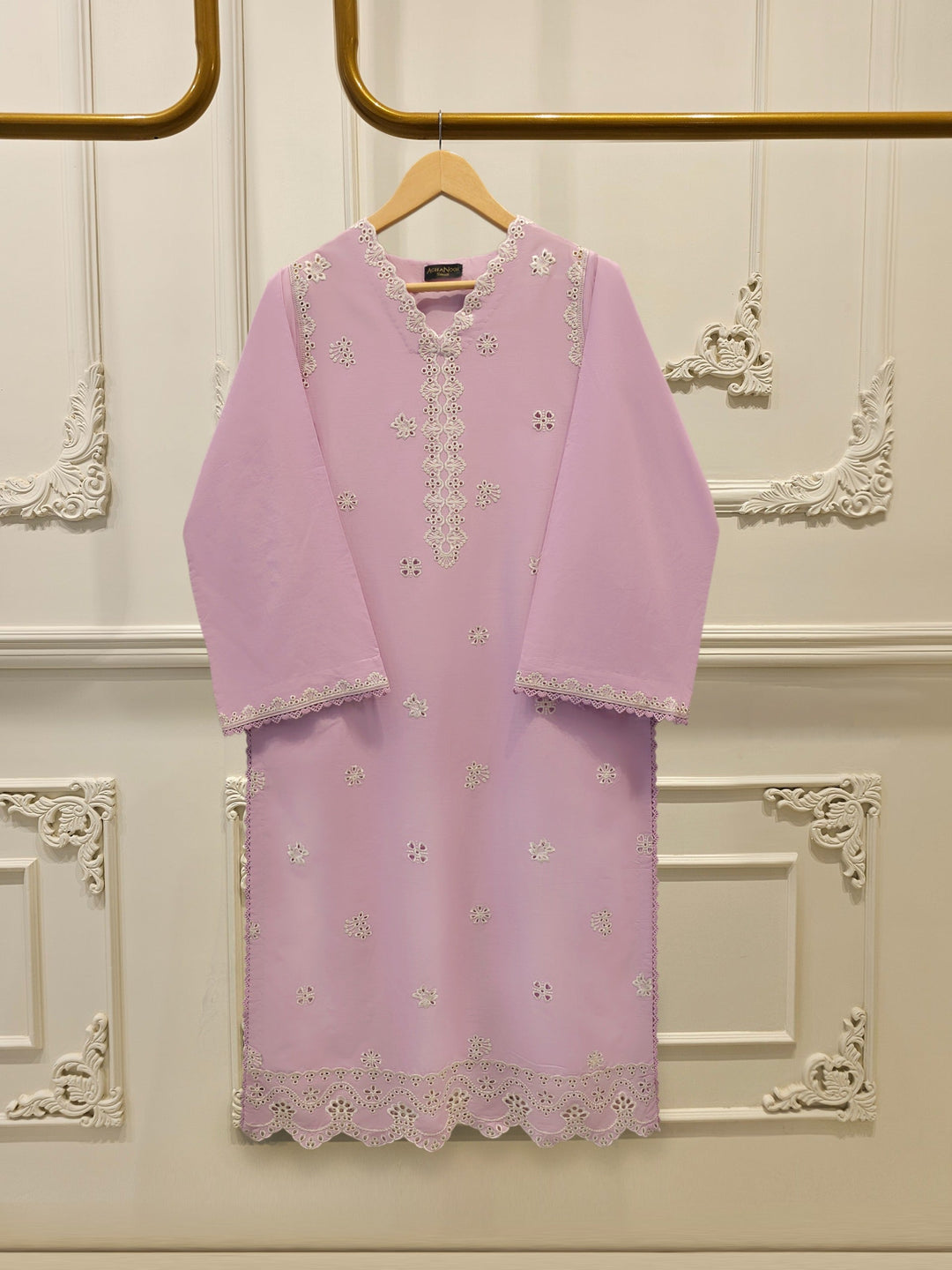 2 Piece - Embroidered Cambric Suit