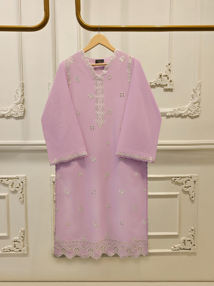 2 Piece - Embroidered Cambric Suit