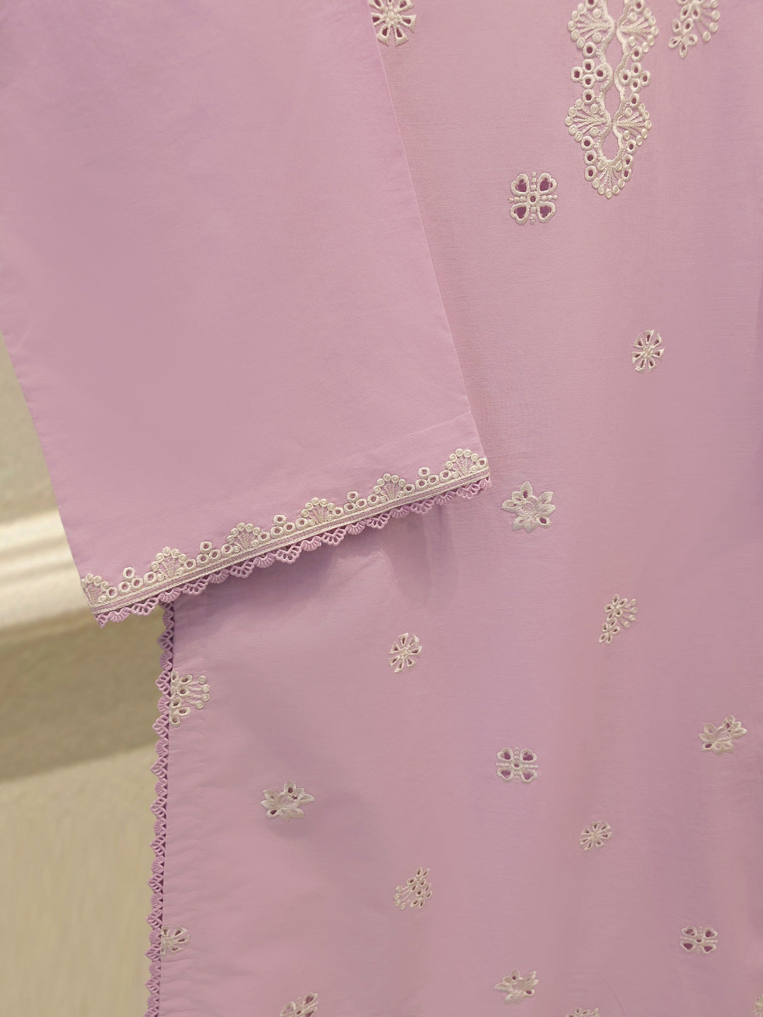 2 Piece - Embroidered Cambric Suit
