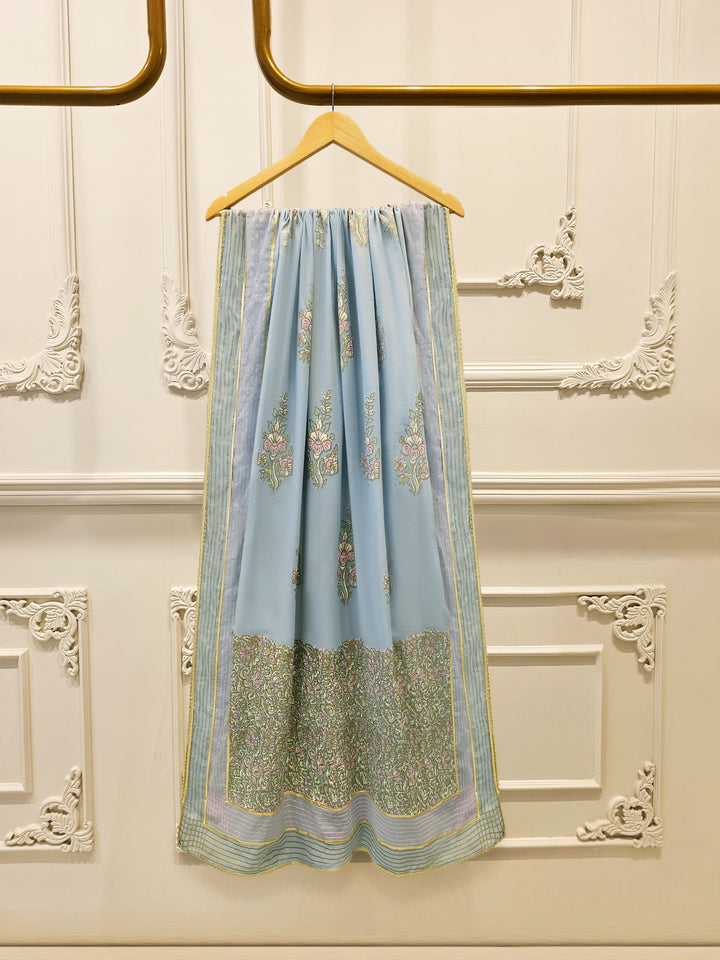 2 Piece - Hand Block Printed Kora Cotton Suit
