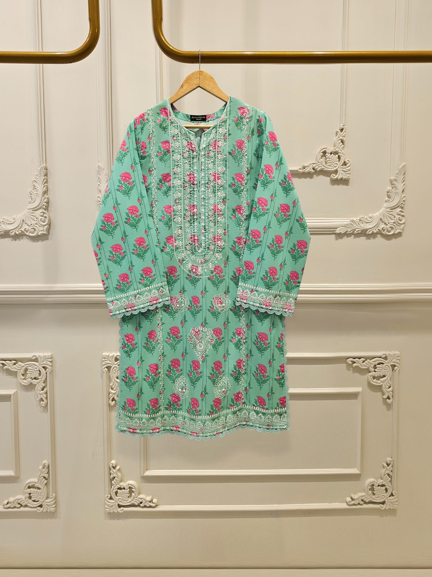 Digital Printed Embroidered Lawn Shirt