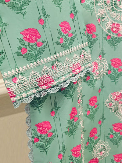 Digital Printed Embroidered Lawn Shirt
