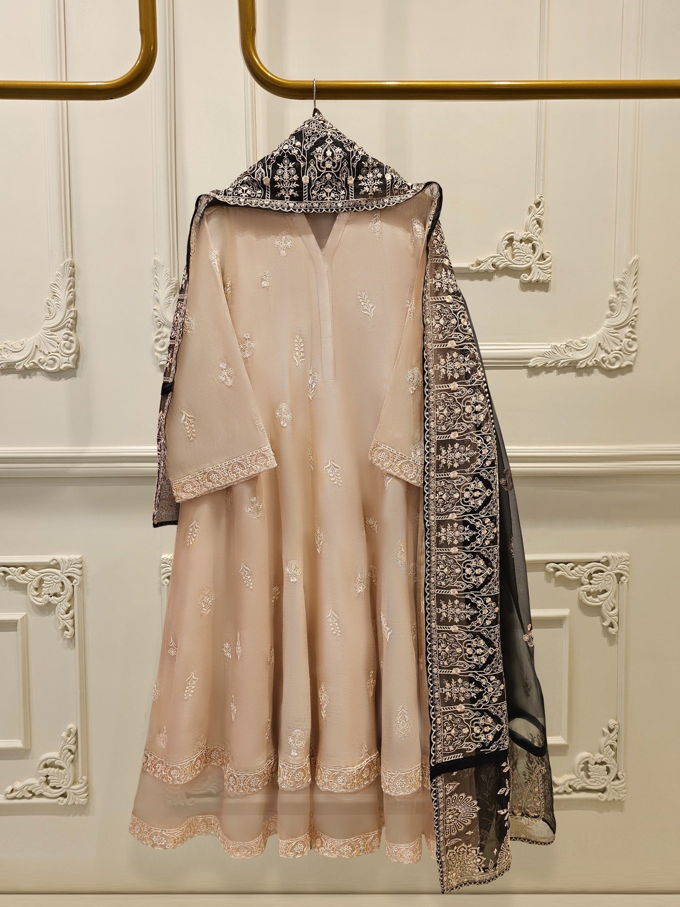 3 Piece - Pure Embroidered Cotton Net Suit