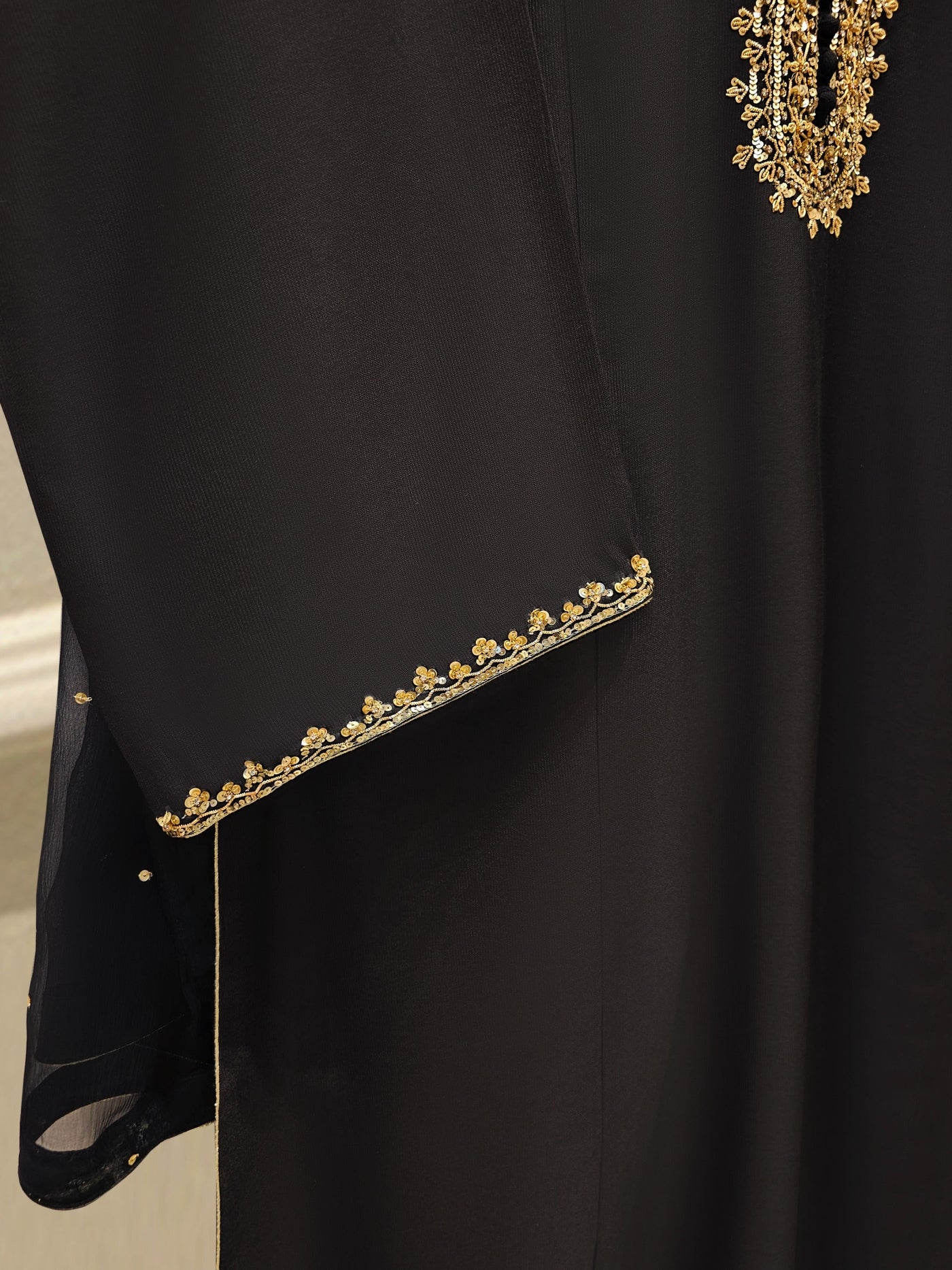 3 Piece- Pure Silk Net Embroidered Suit