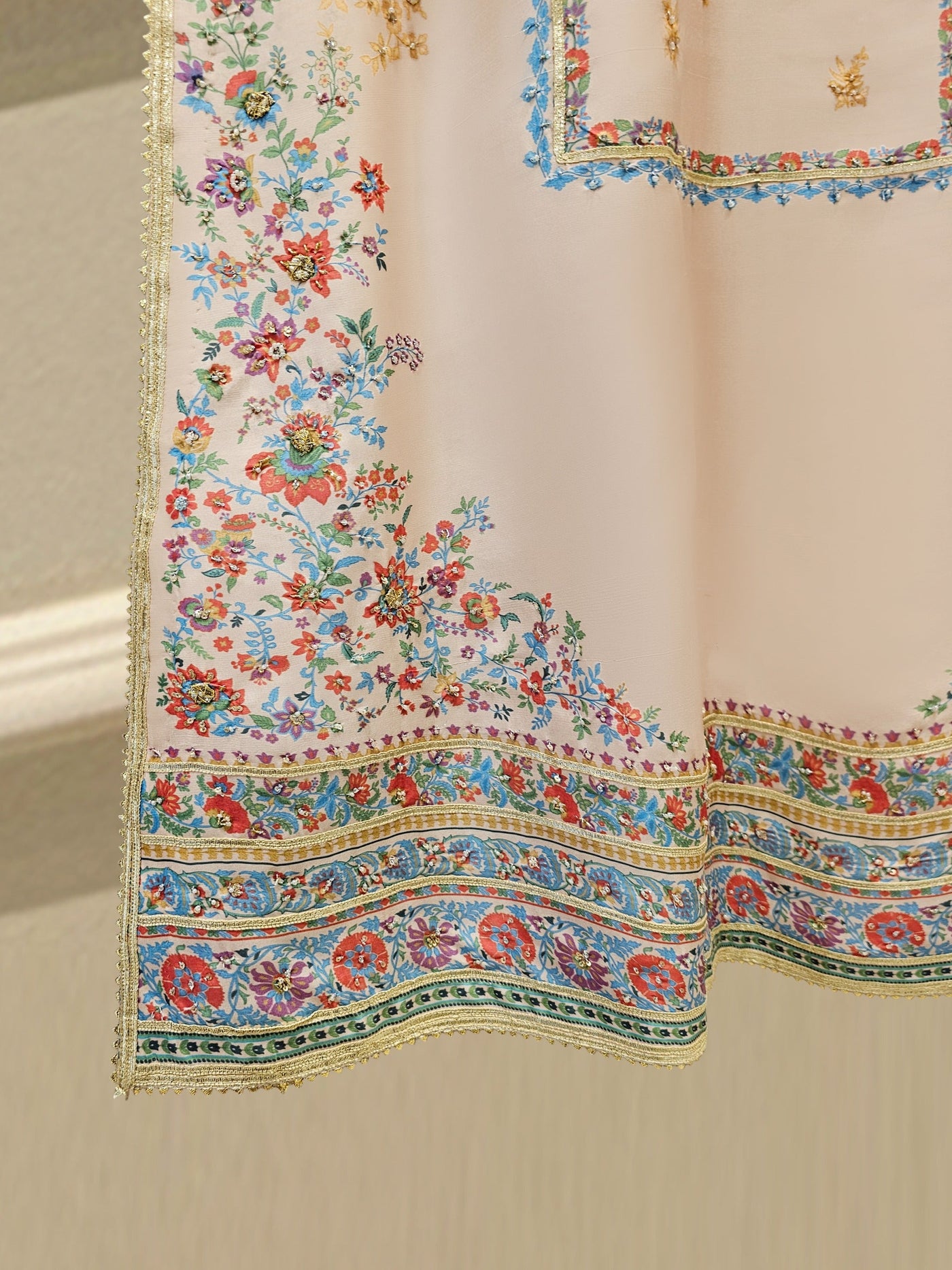 3 Piece- 100% Pure Raw Silk Embroidered Suit