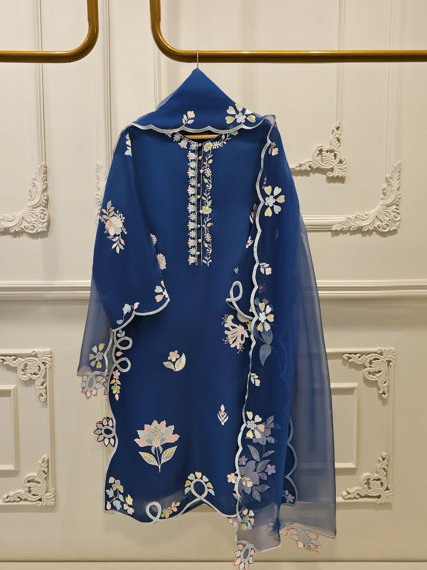 3 Piece - Pure Organza Embroidered Suit