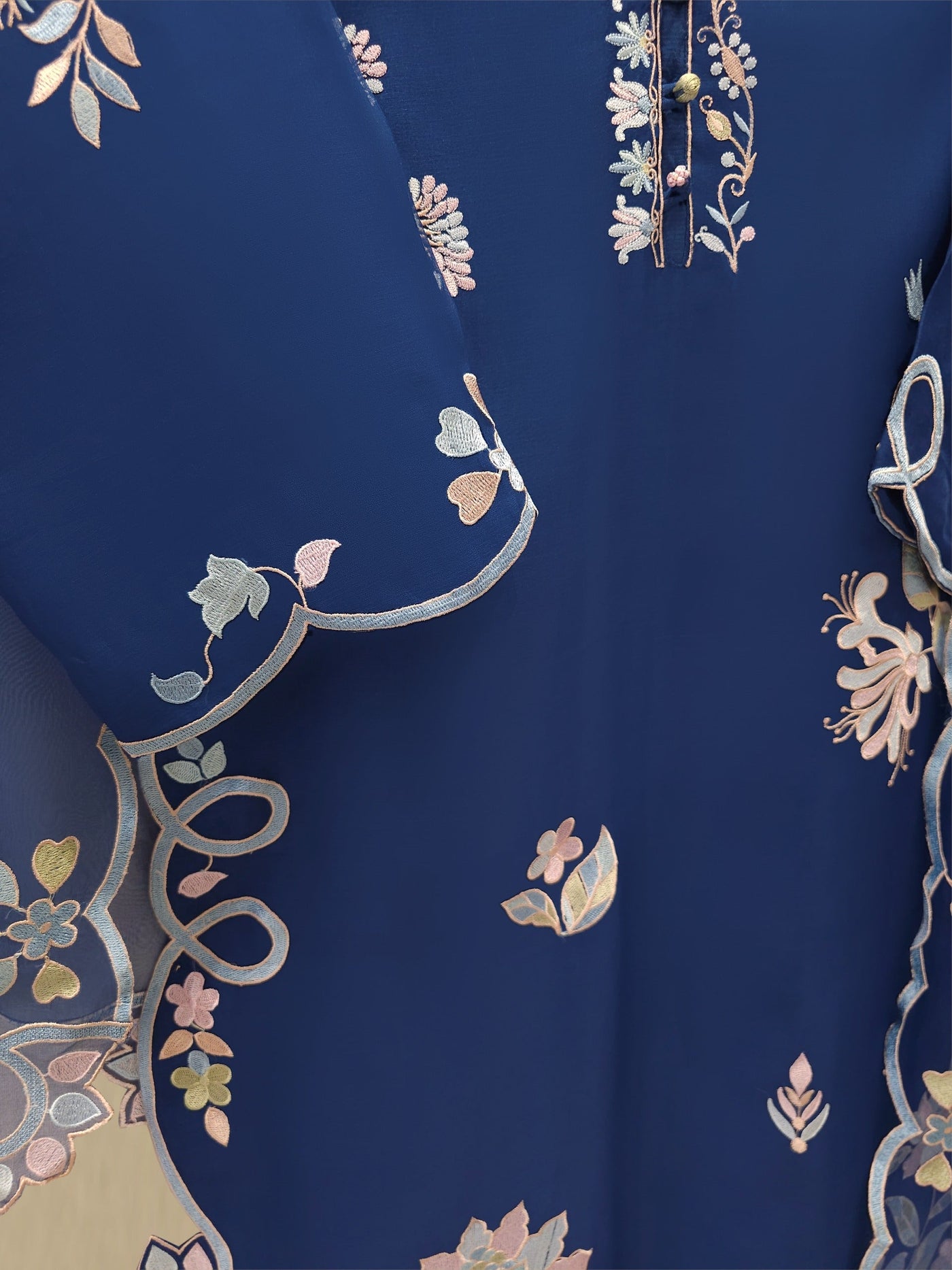 3 Piece - Pure Organza Embroidered Suit