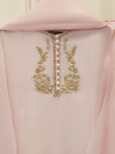 3 Piece - Pure Embroidered Cotton Net Suit