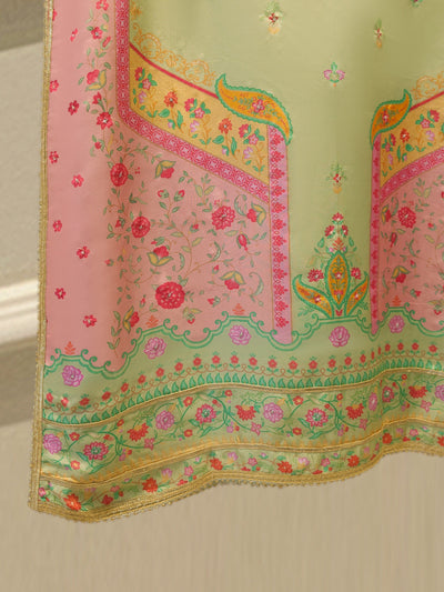 3 Piece- 100% Pure Raw Silk Embroidered Suit