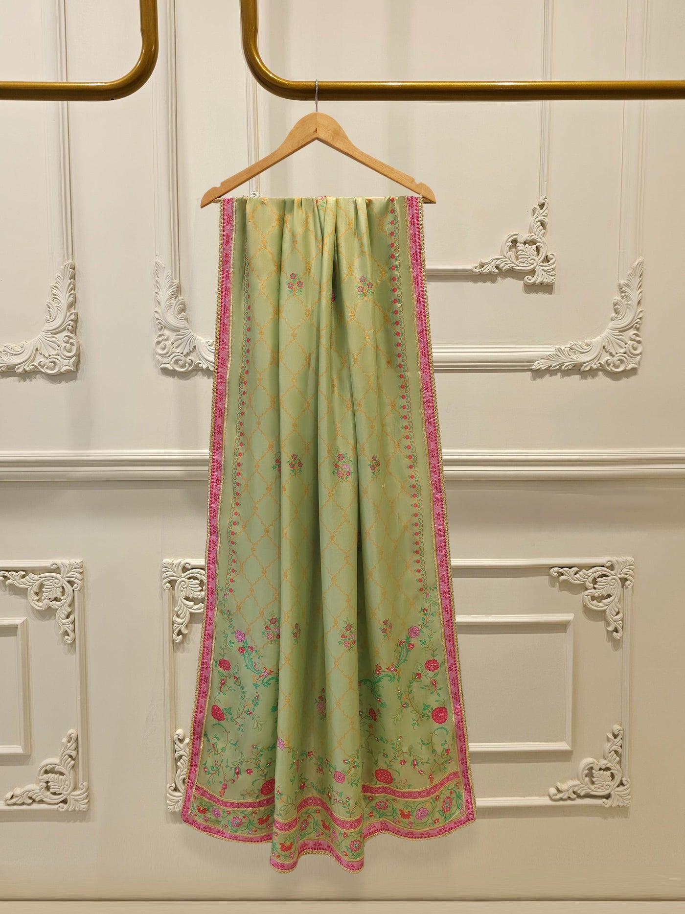 3 Piece- 100% Pure Raw Silk Embroidered Suit