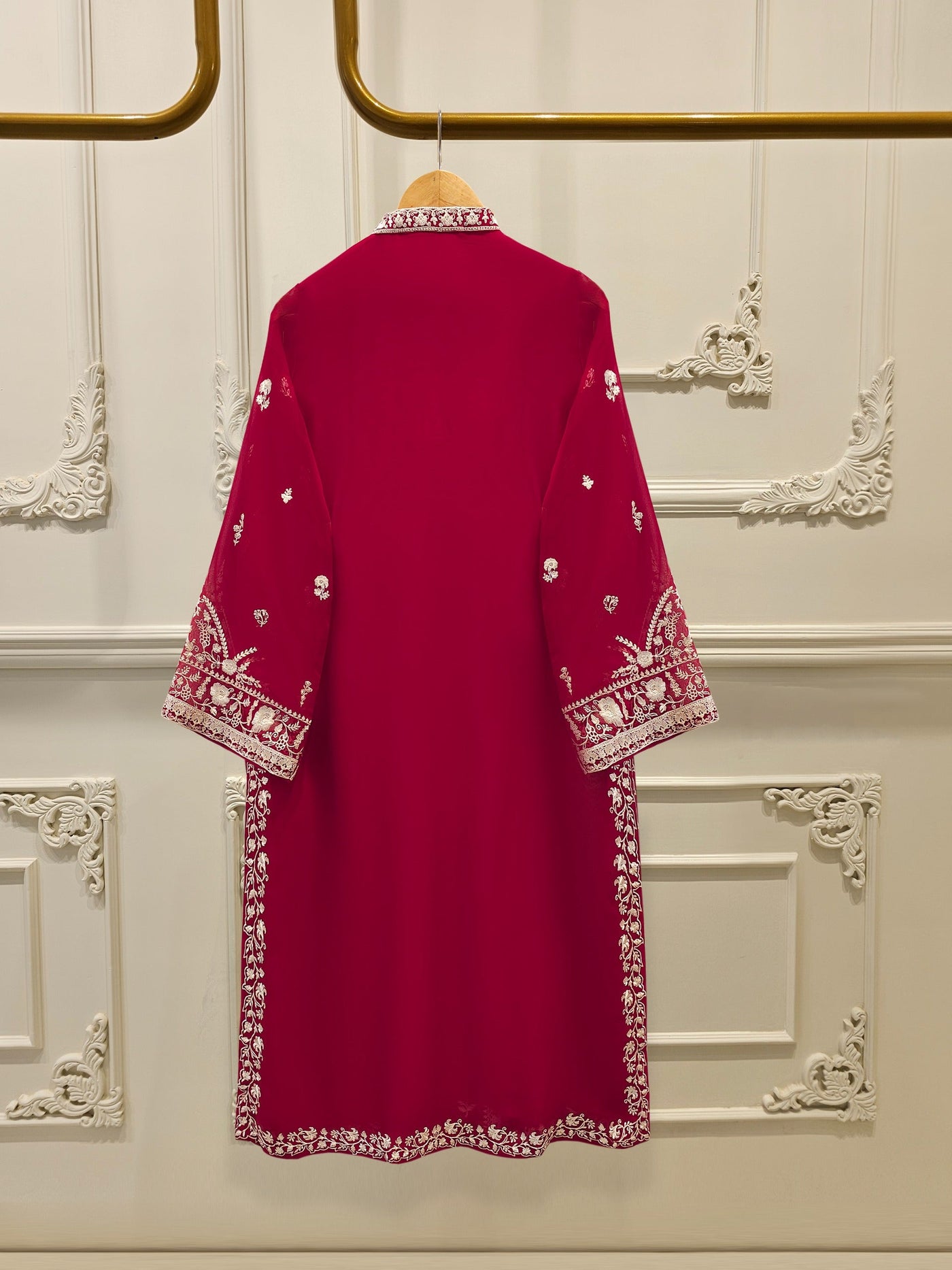 3 Piece - Pure Chiffon Embroidered Suit