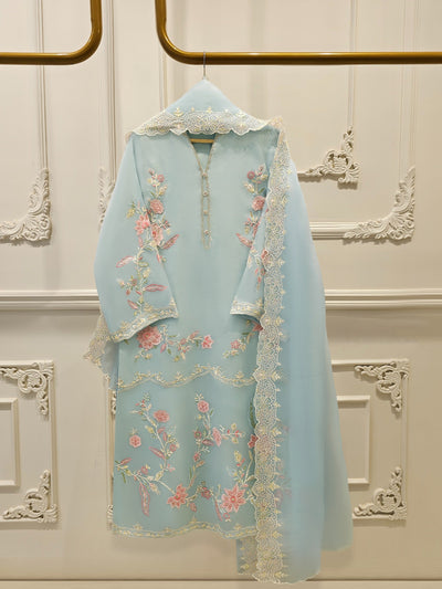 3 Piece - Pure Embroidered Organza Suit