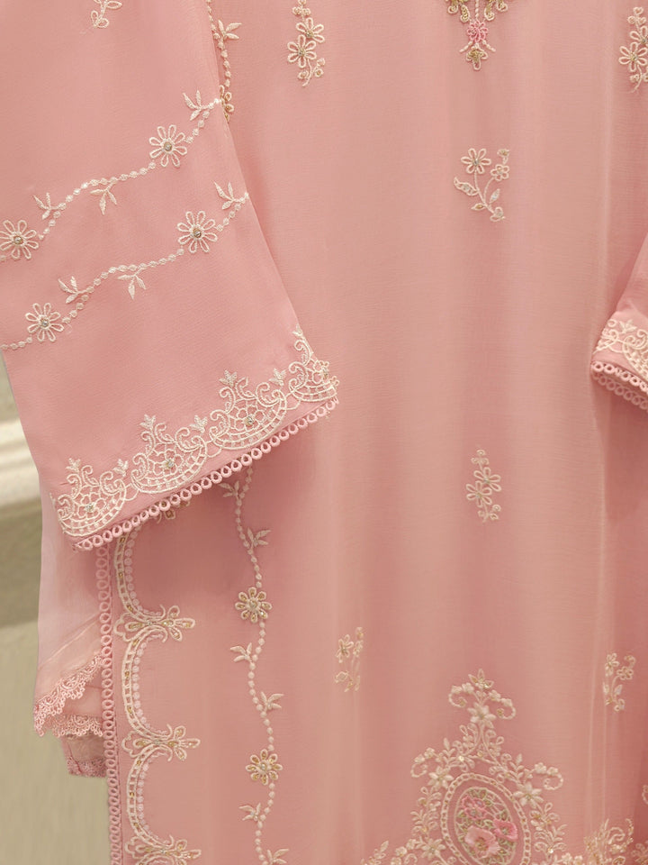 3 Piece - Pure  Chiffon Embroidered Suit