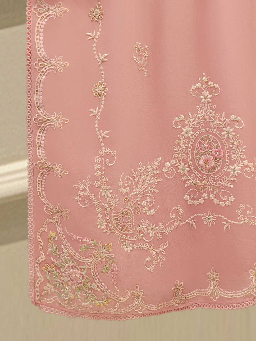 3 Piece - Pure  Chiffon Embroidered Suit