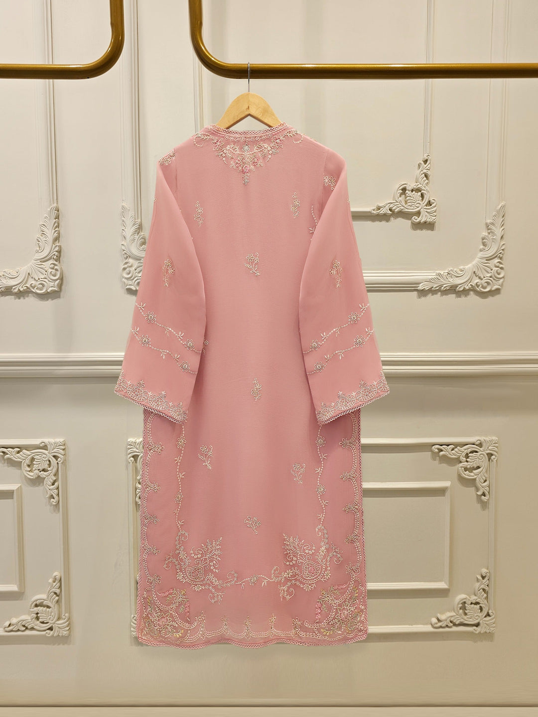 3 Piece - Pure  Chiffon Embroidered Suit