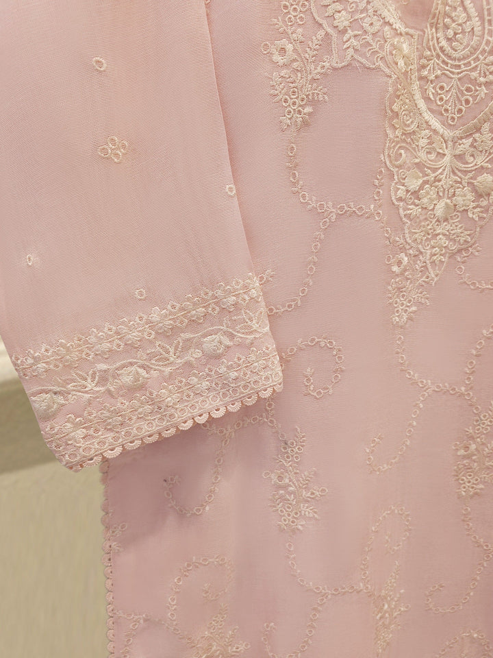 3 Piece - Pure Embroidered Cotton Net Suit