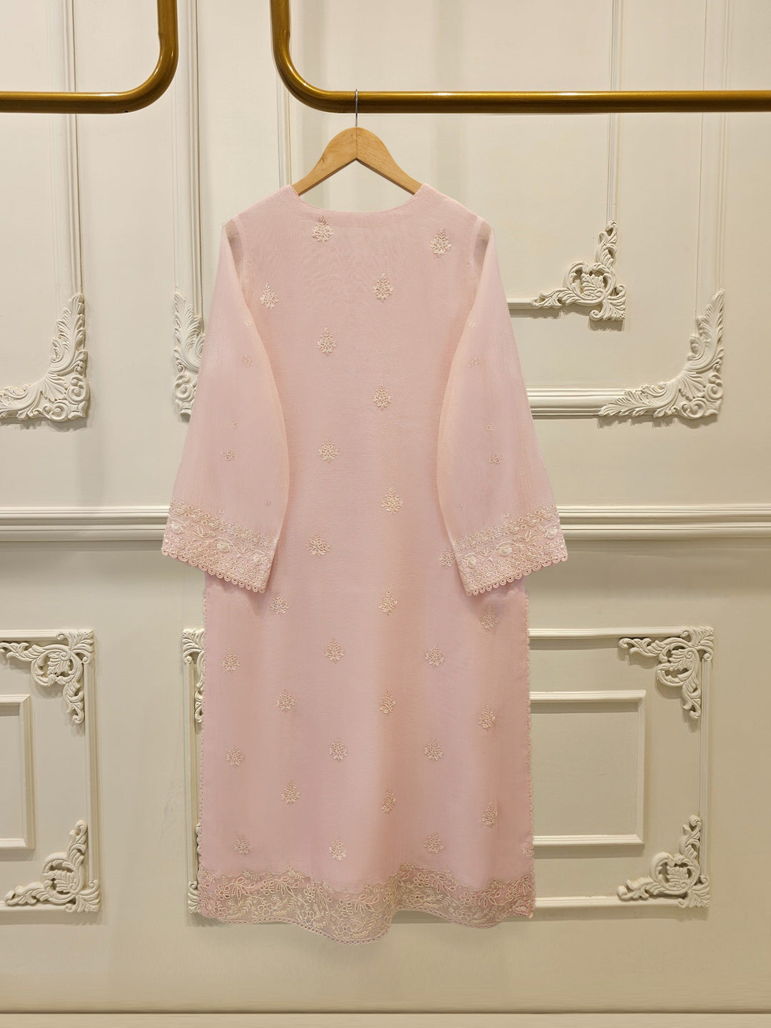 3 Piece - Pure Embroidered Cotton Net Suit