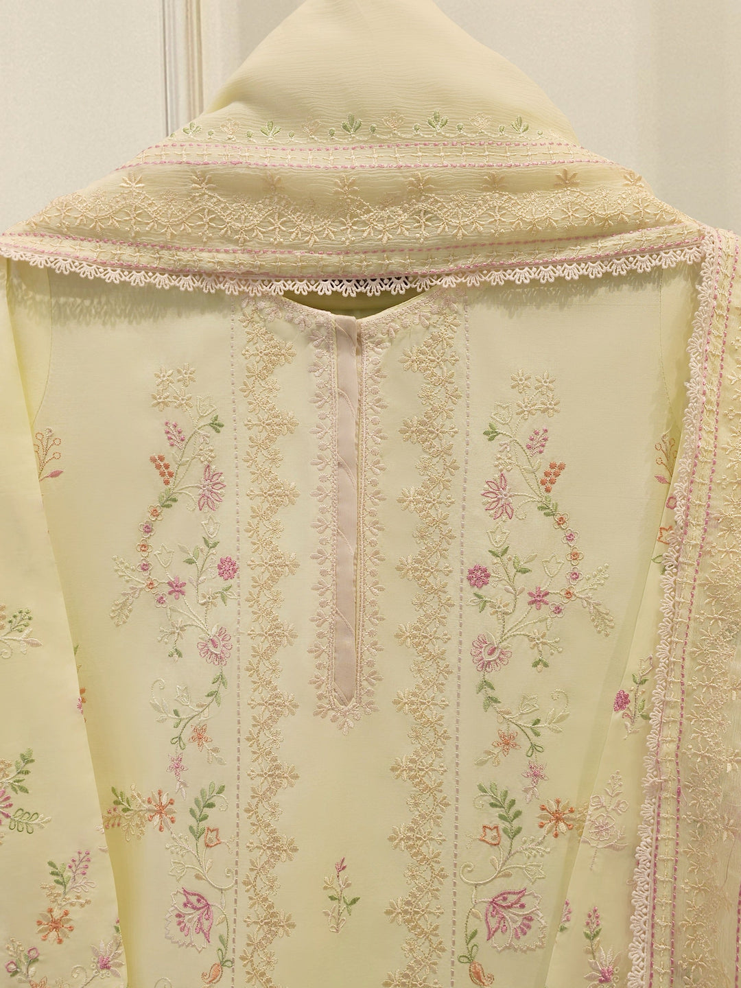 2 Piece - Embroidered Cambric Suit