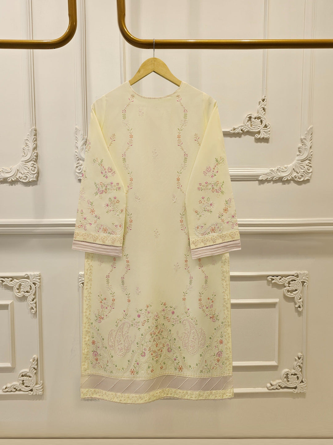2 Piece - Embroidered Cambric Suit