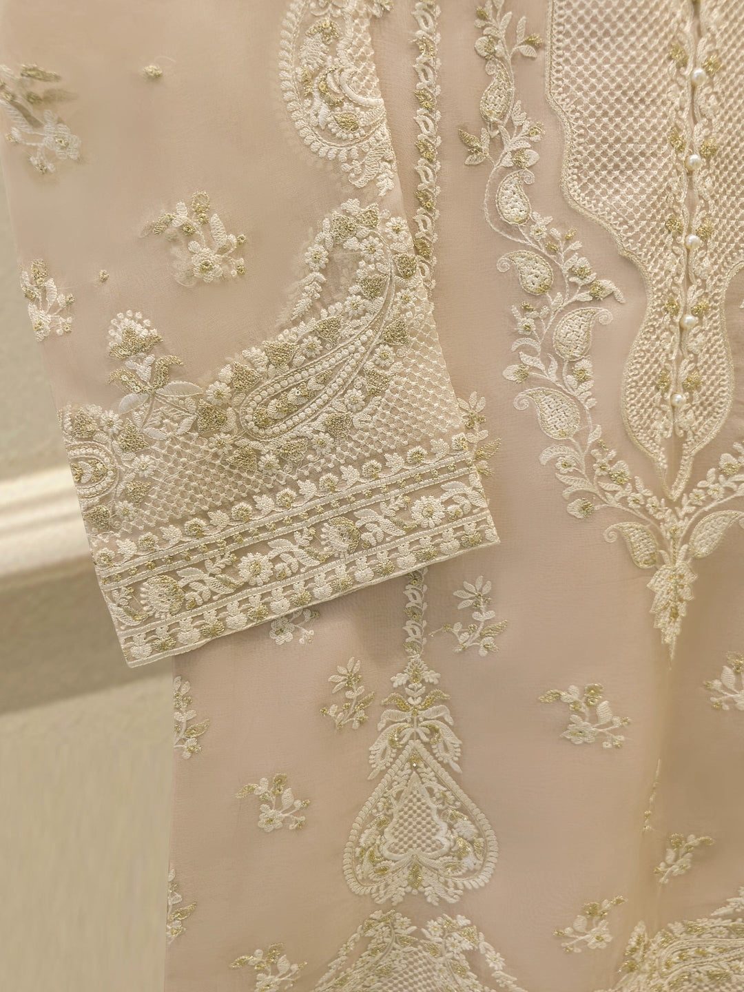 3 Piece - Pure Organza Embroidered Suit