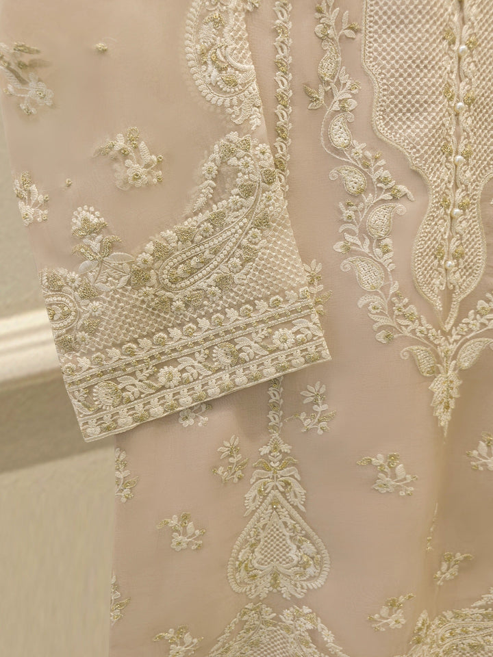 3 Piece - Pure Organza Embroidered Suit