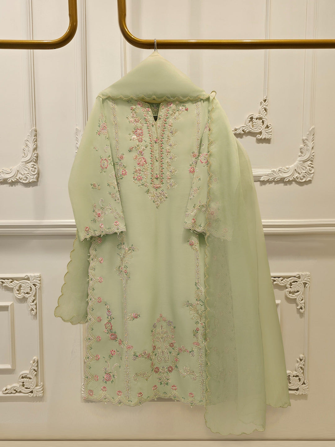 3 Piece - Pure Khaddi Silk Embroidered Suit