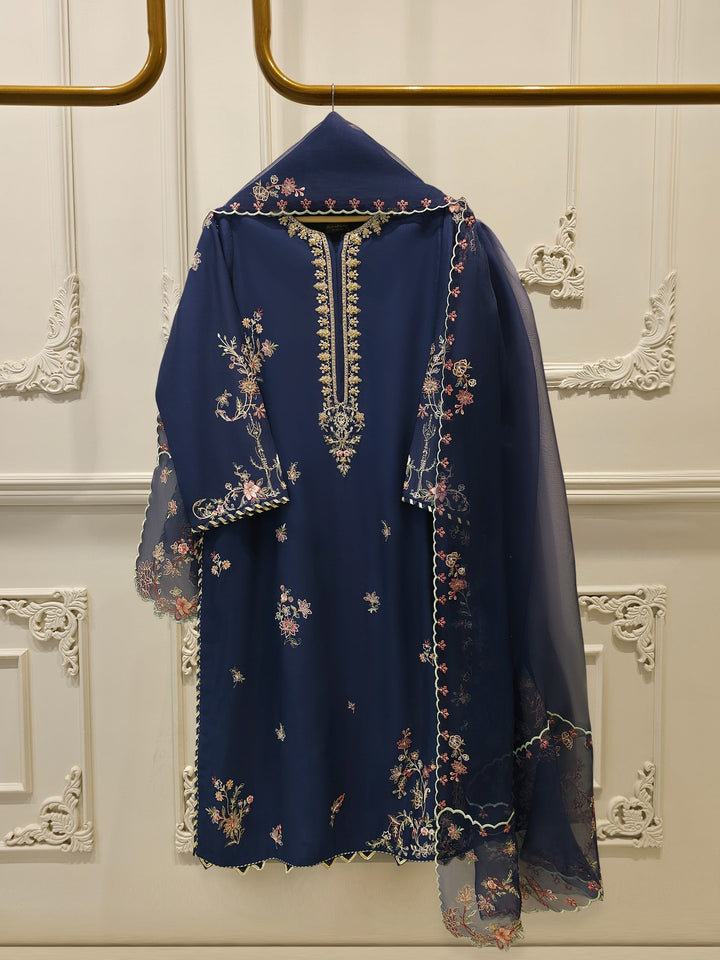 3 Piece - Pure Khaddi Silk Embroidered Suit