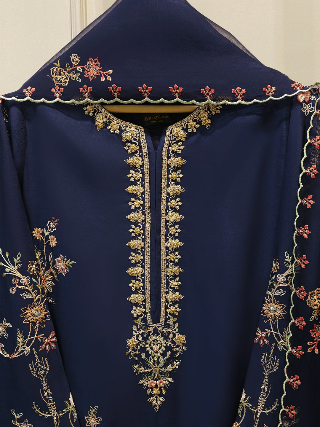 3 Piece - Pure Khaddi Silk Embroidered Suit