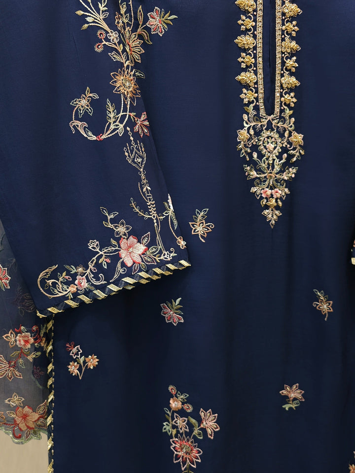 3 Piece - Pure Khaddi Silk Embroidered Suit