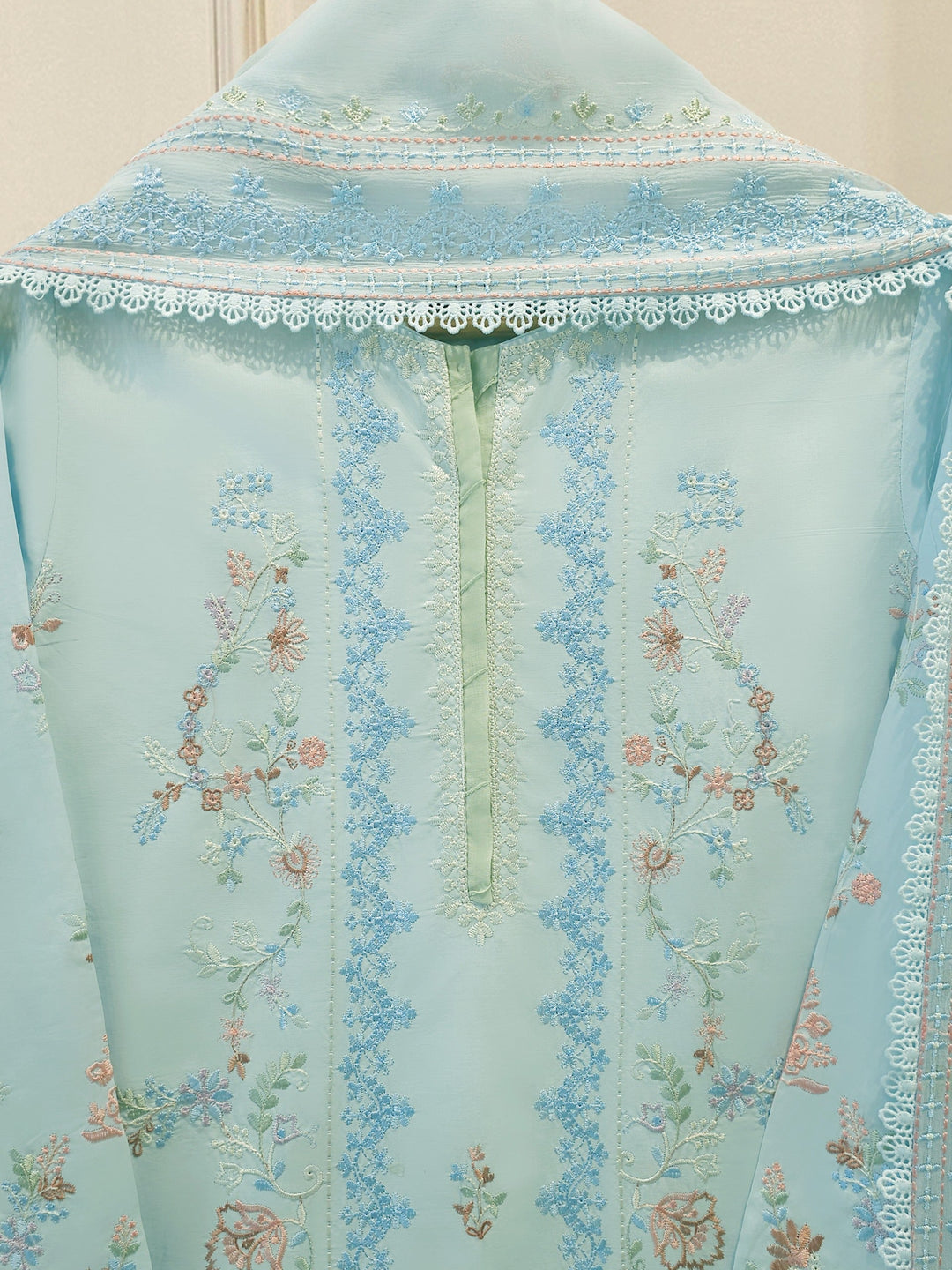 2 Piece - Embroidered Cambric Suit