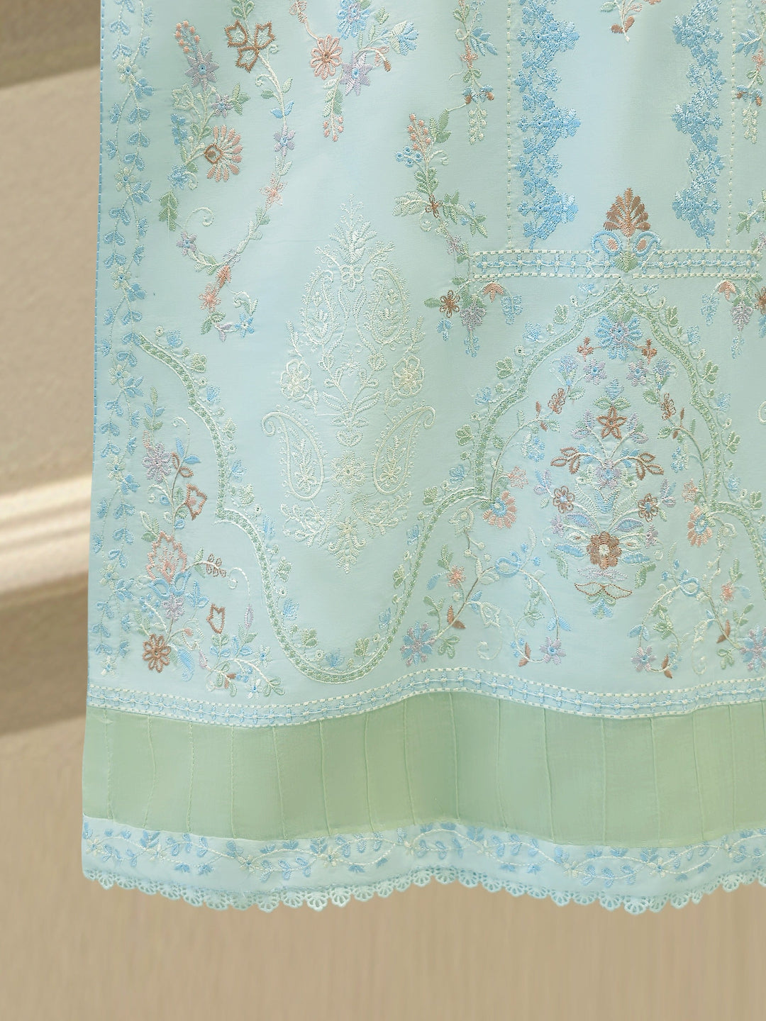 2 Piece - Embroidered Cambric Suit