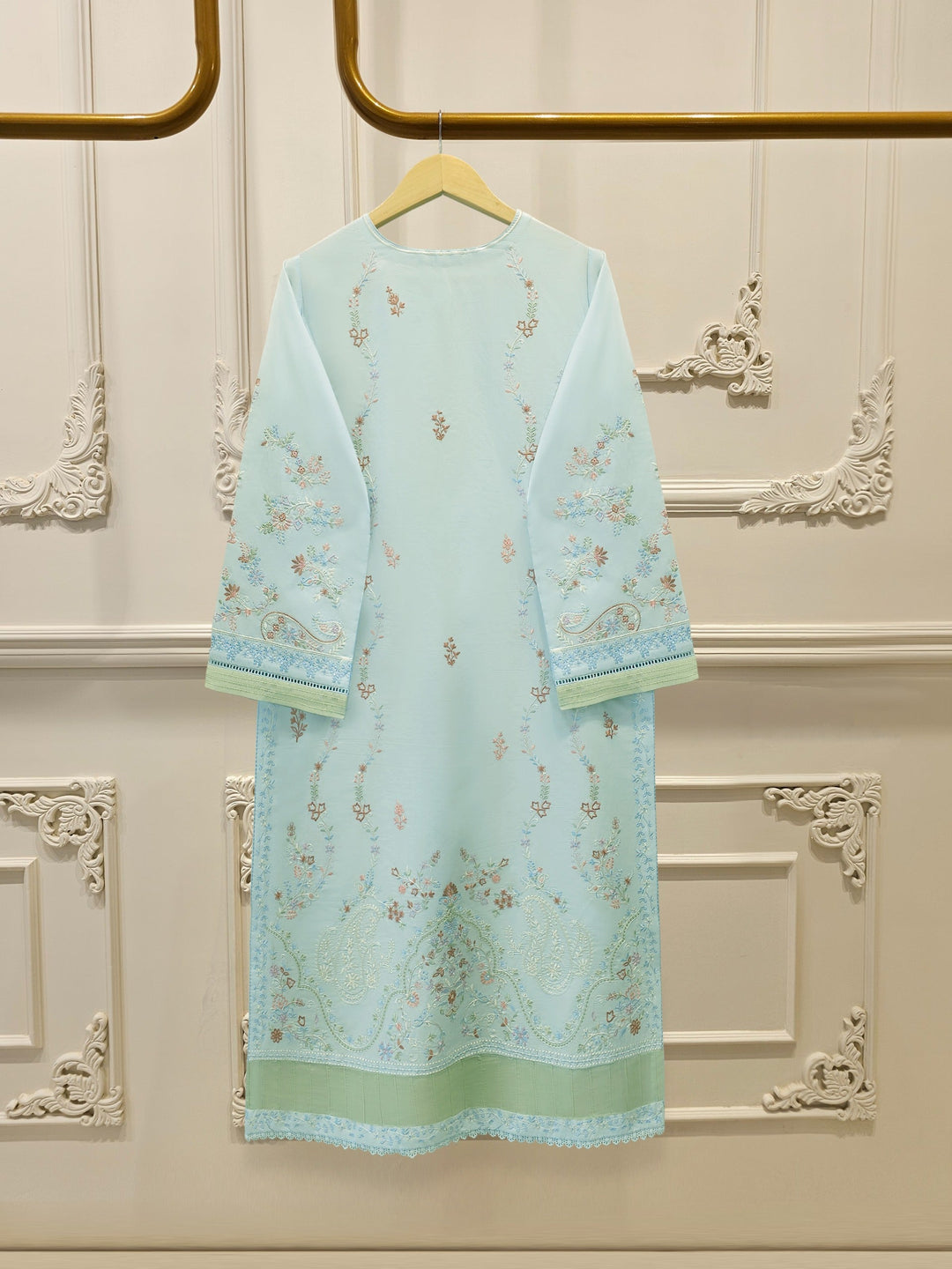 2 Piece - Embroidered Cambric Suit