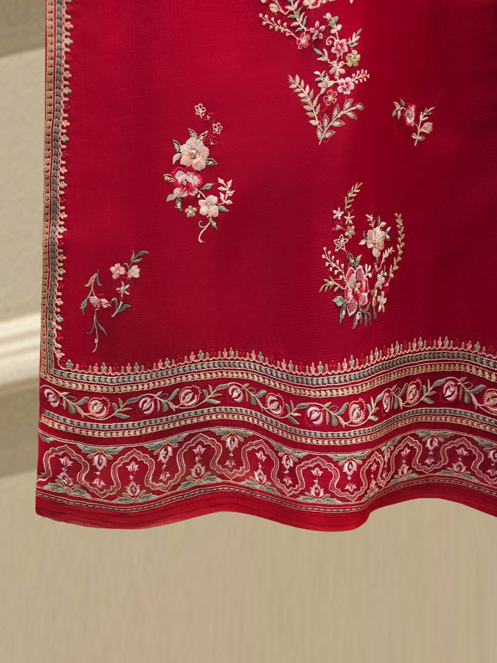 3 Piece - Pure Organza Embroidered Suit