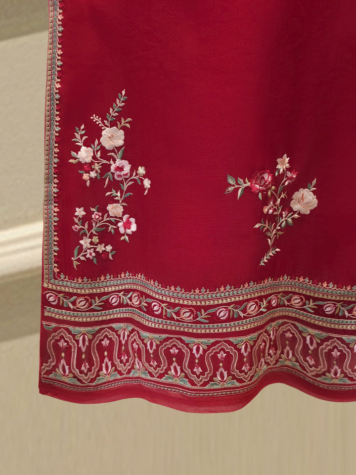 3 Piece - Pure Organza Embroidered Suit