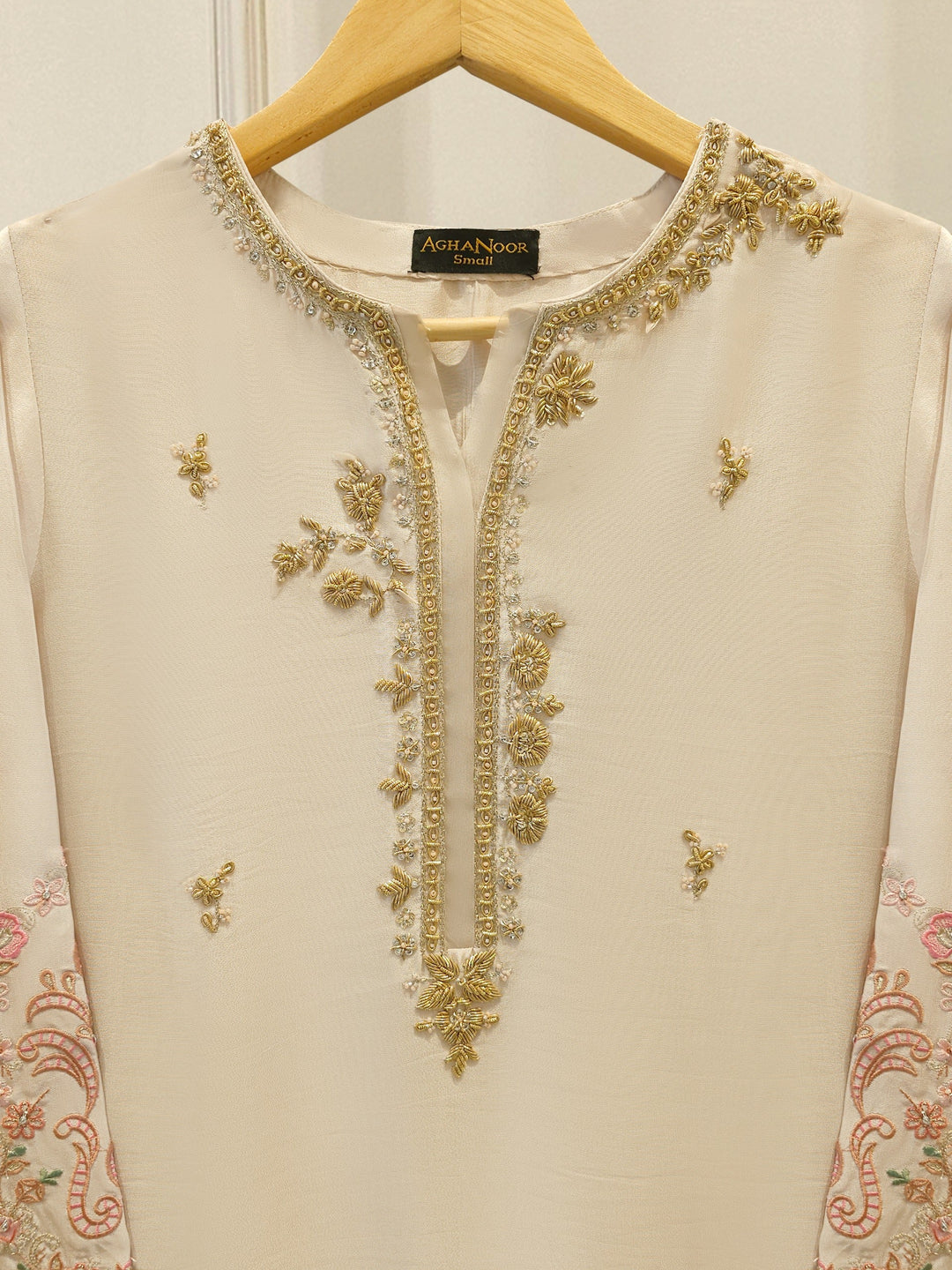 Pure Embroidered Sheesha Silk Shirt