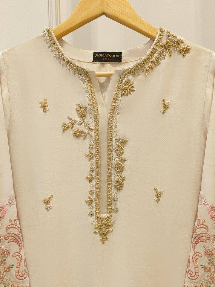 Pure Embroidered Sheesha Silk Shirt