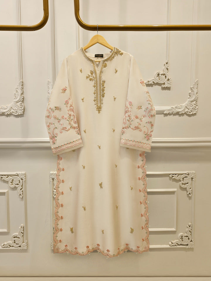 Pure Embroidered Sheesha Silk Shirt