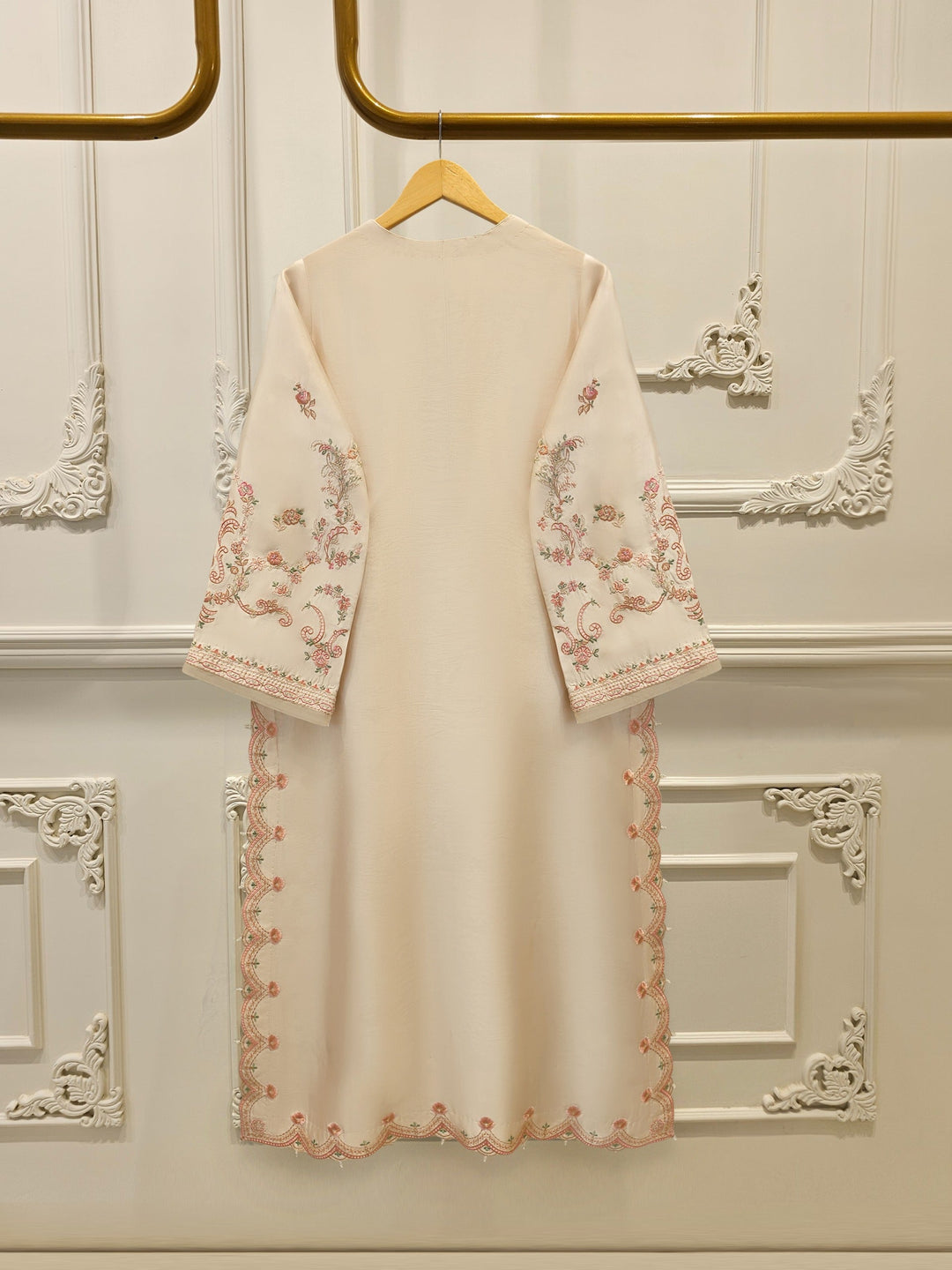 Pure Embroidered Sheesha Silk Shirt